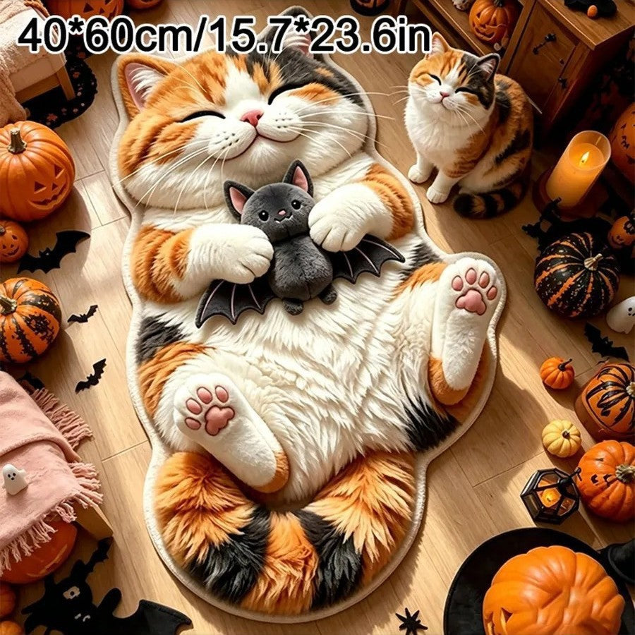 Cat-Shaped Plush Bath Mat — product view 4