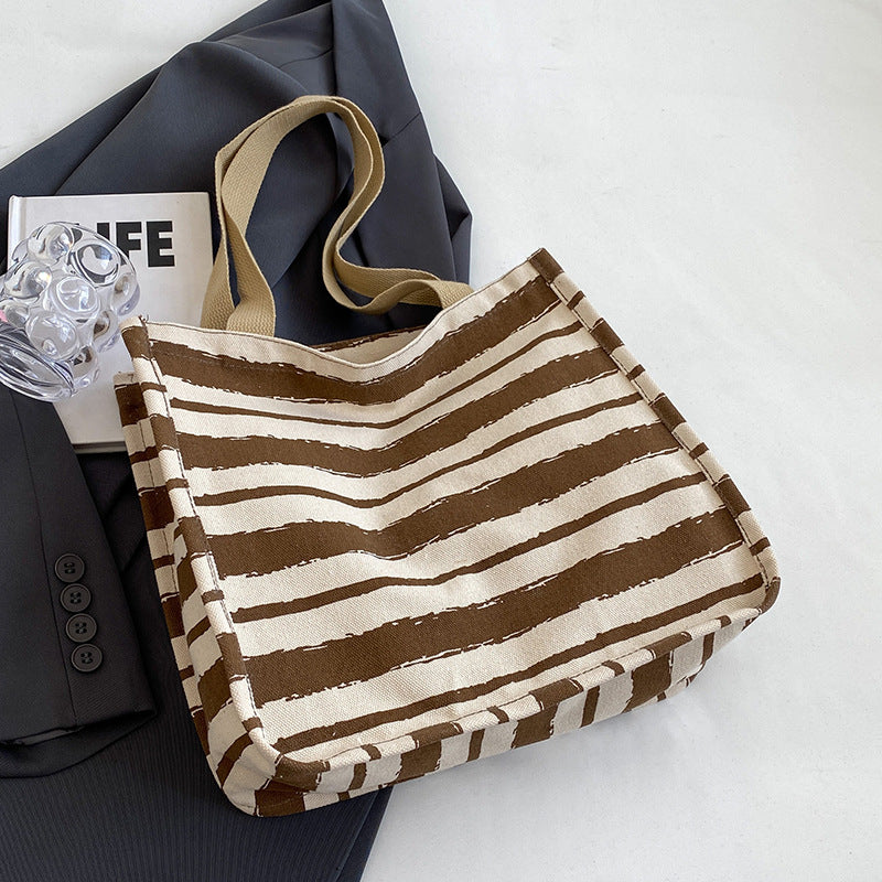 Striped Canvas Tote Bag — product view 1