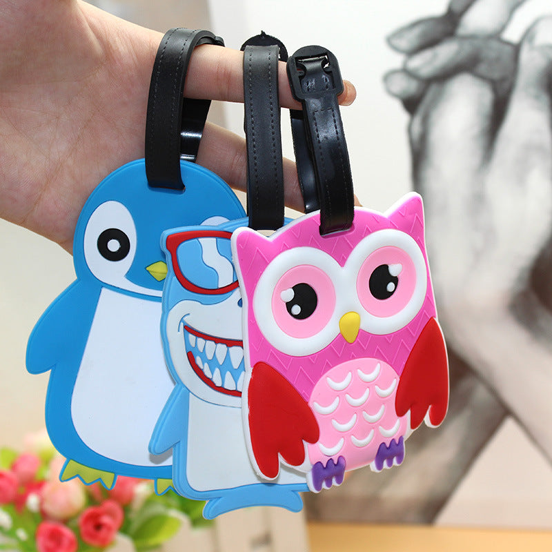 Unisex luggage tag in cute penguin design LoungeYard — product view 2