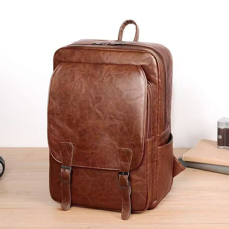 Leather Laptop Backpack LoungeYard — product view 3