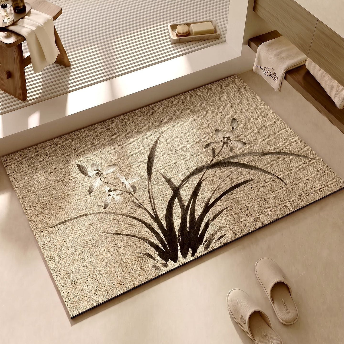 Decorative Floral Pattern Bath Mat — product view 6