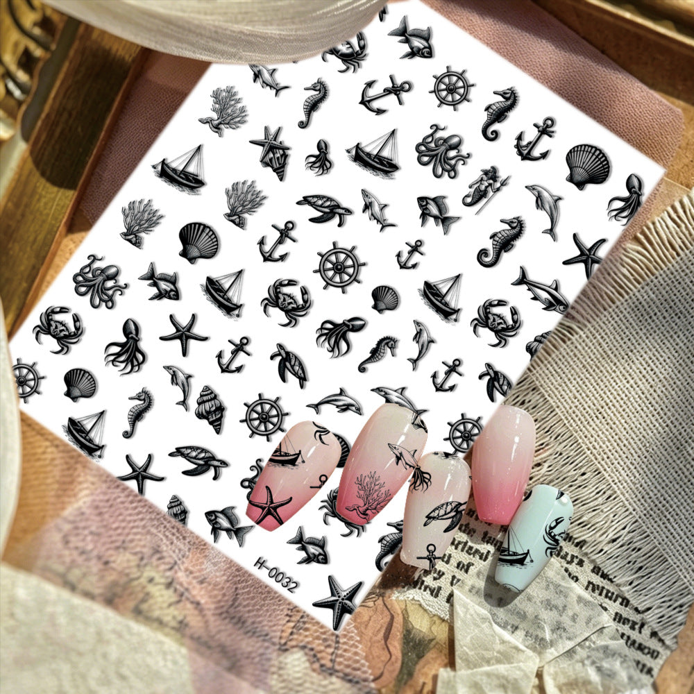 Ocean-Themed Nail Art Stickers — product view 5