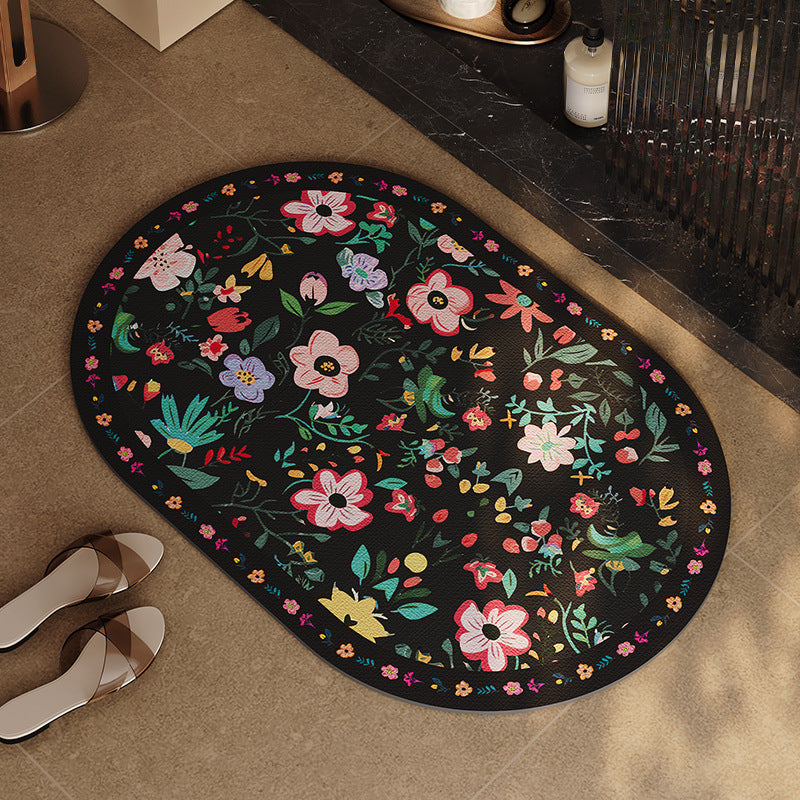 Floral Design Bathroom Mat — product view 1