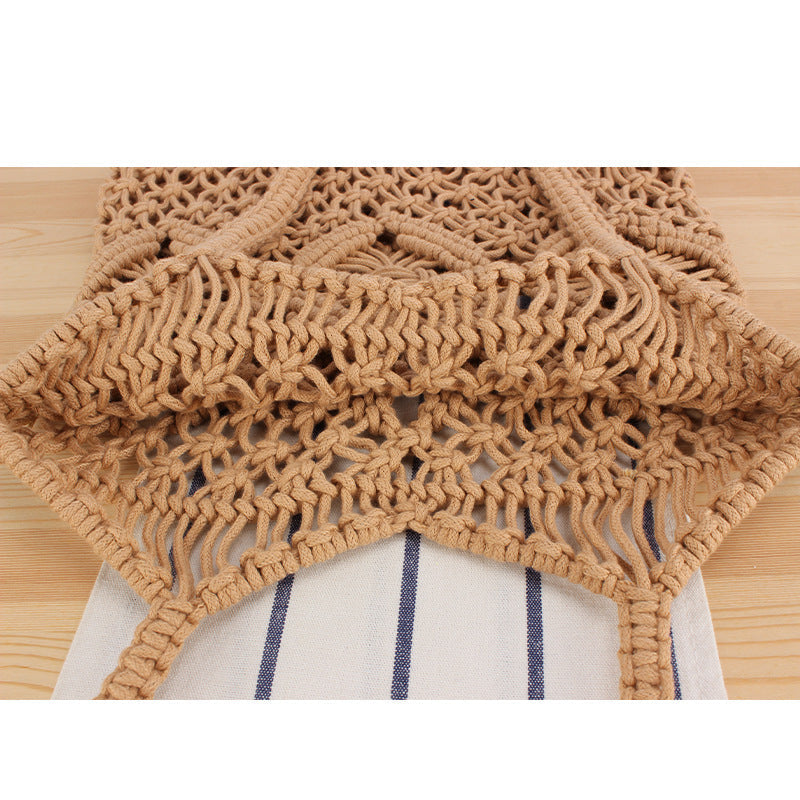 Macrame Tote Bag with Decorative Fringes LoungeYard — product view 2