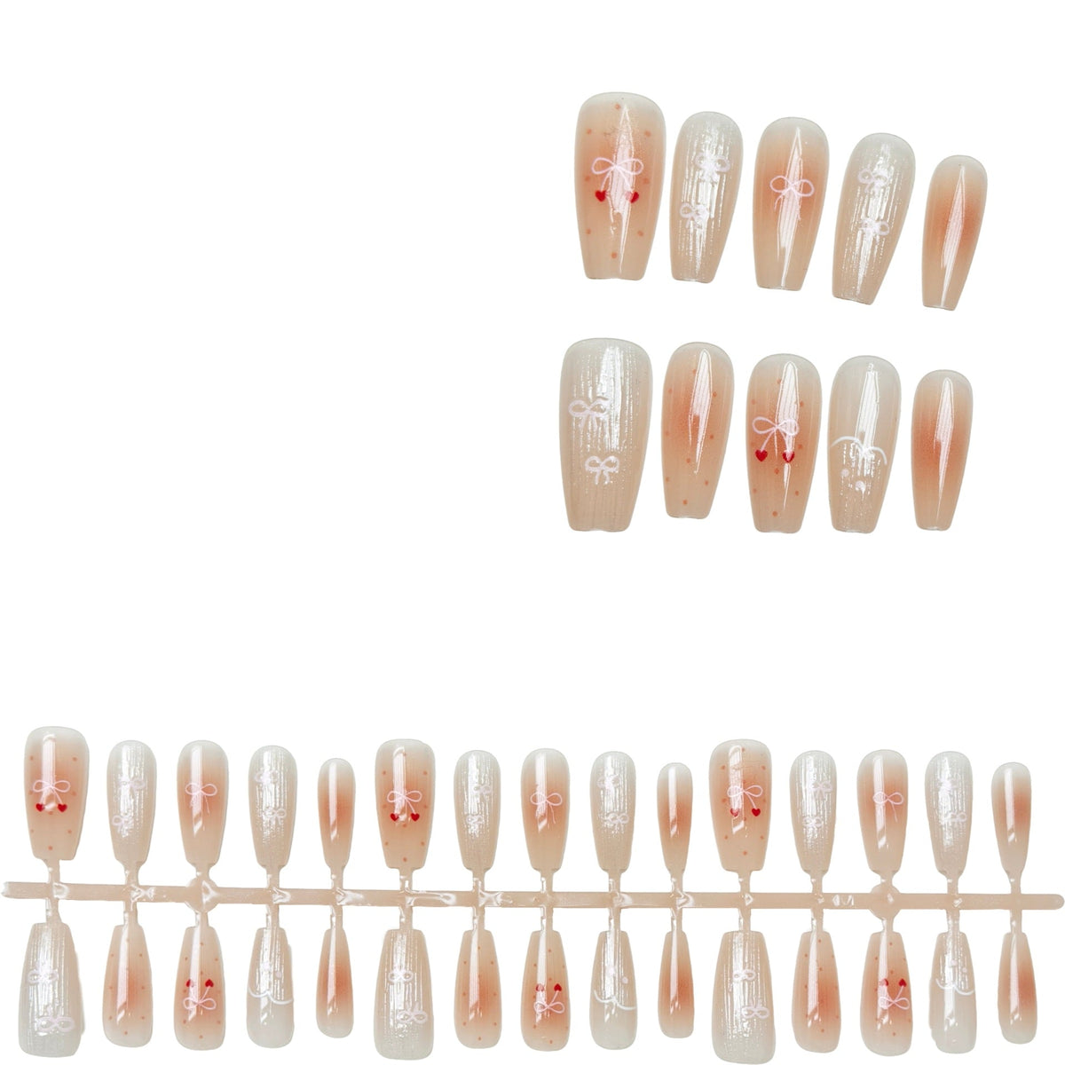Decorative Press-On Nail Set with Elegant Bow Designs — product view 3