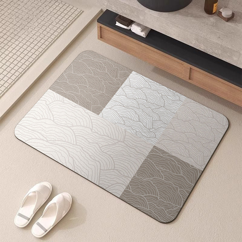 Wave-Patterned Absorbent Bath Mat — product view 2