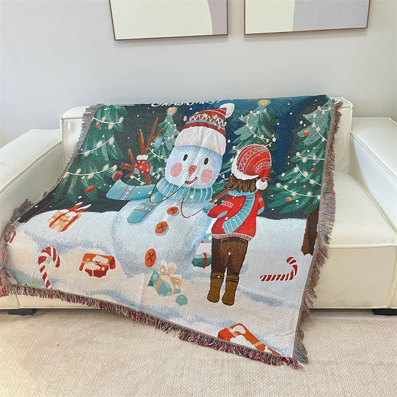 Cozy Holiday-Themed Tapestry Blanket — product view 4