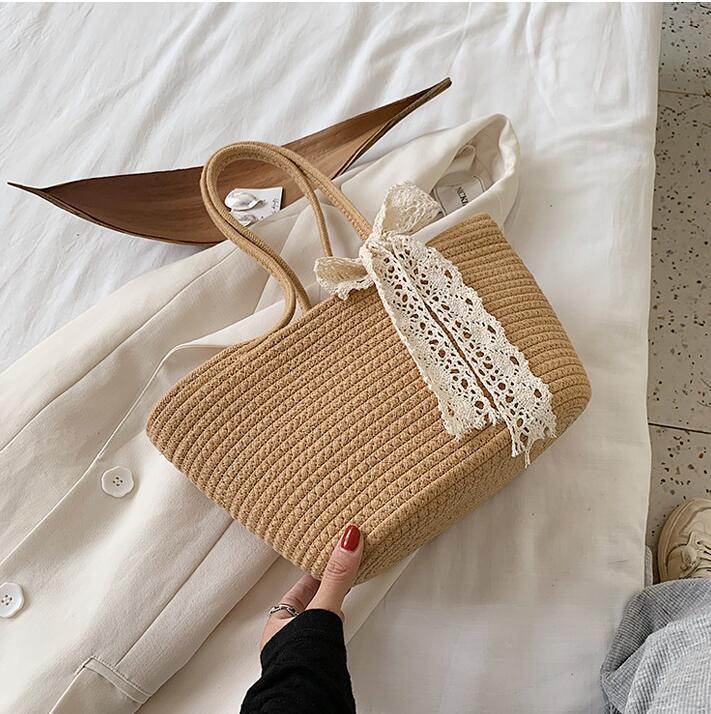 Elegant Bast Handbag with Lace Accent LoungeYard — product view 7