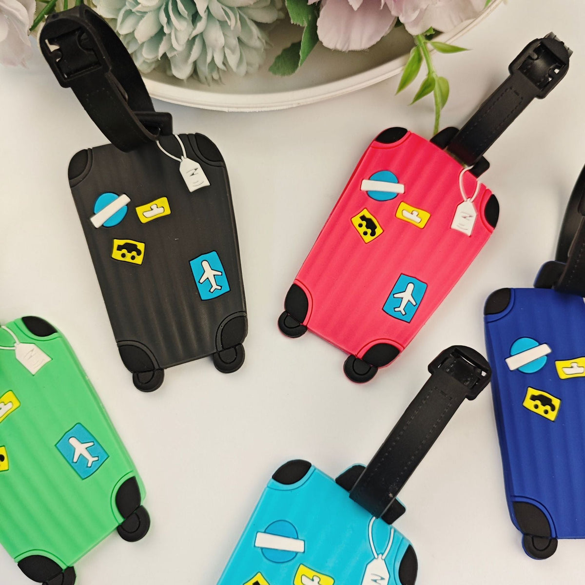 Unisex luggage tag in playful suitcase design LoungeYard — product view 2