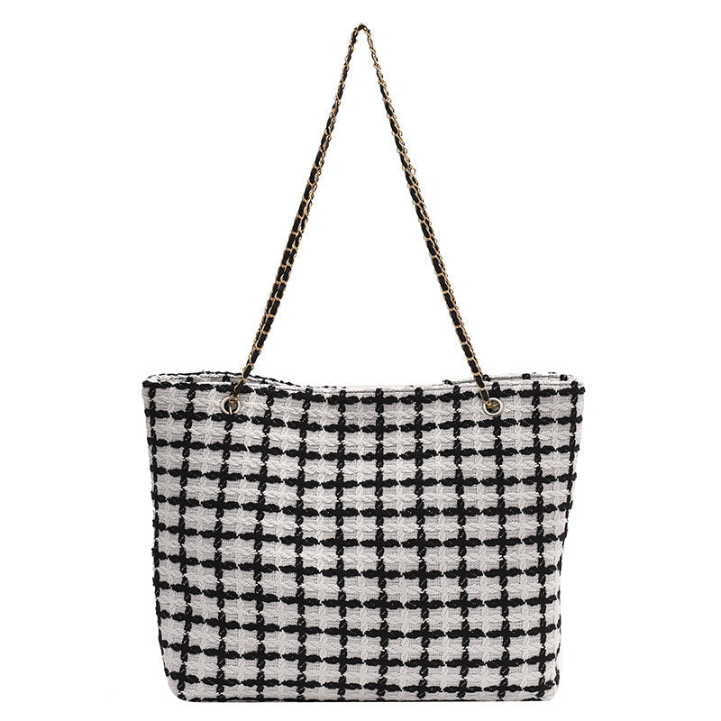 Elegant Checkered Tote Bag — product view 1