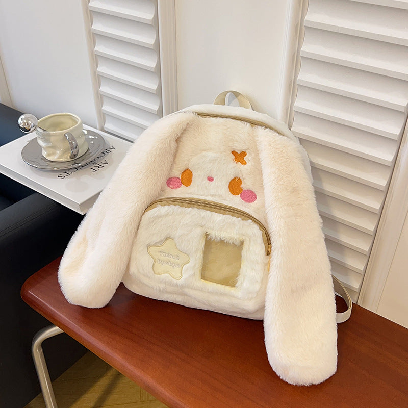 Plush Backpack in Cute Bunny Design LoungeYard — product view 3
