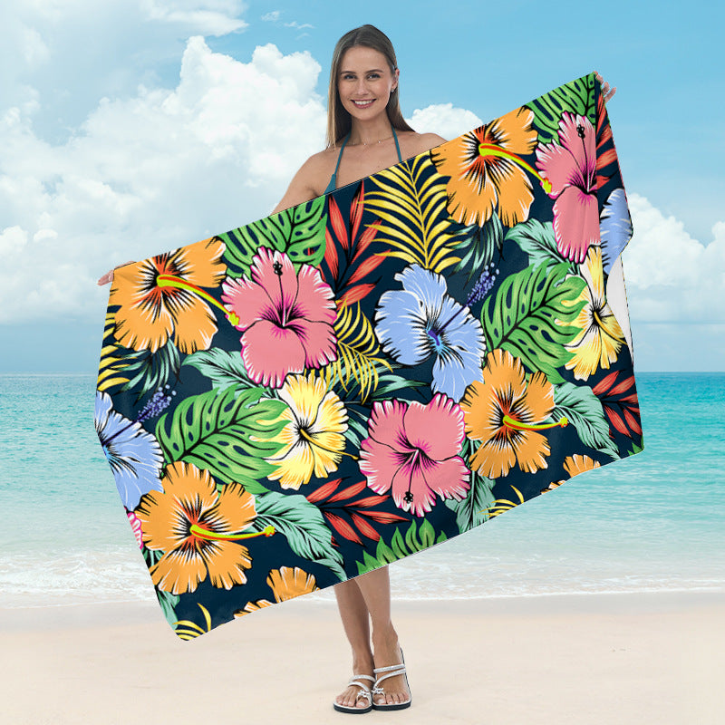 Beach towel with artistic mandala pattern LoungeYard — product view 3