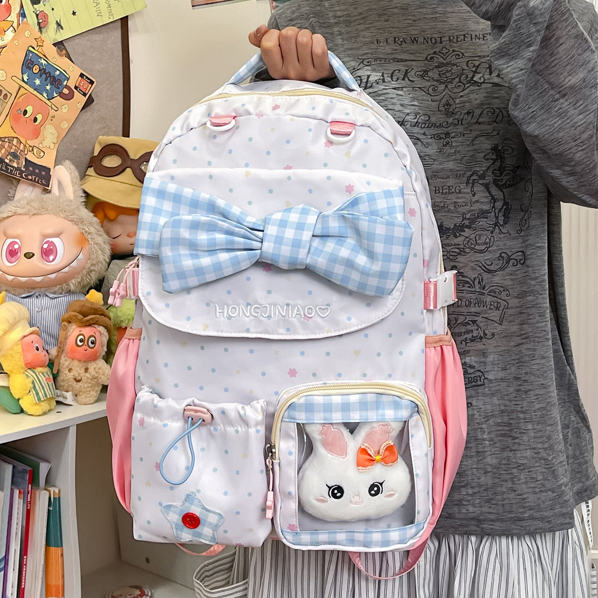 Playful Bow-Embellished Backpack LoungeYard — product view 1