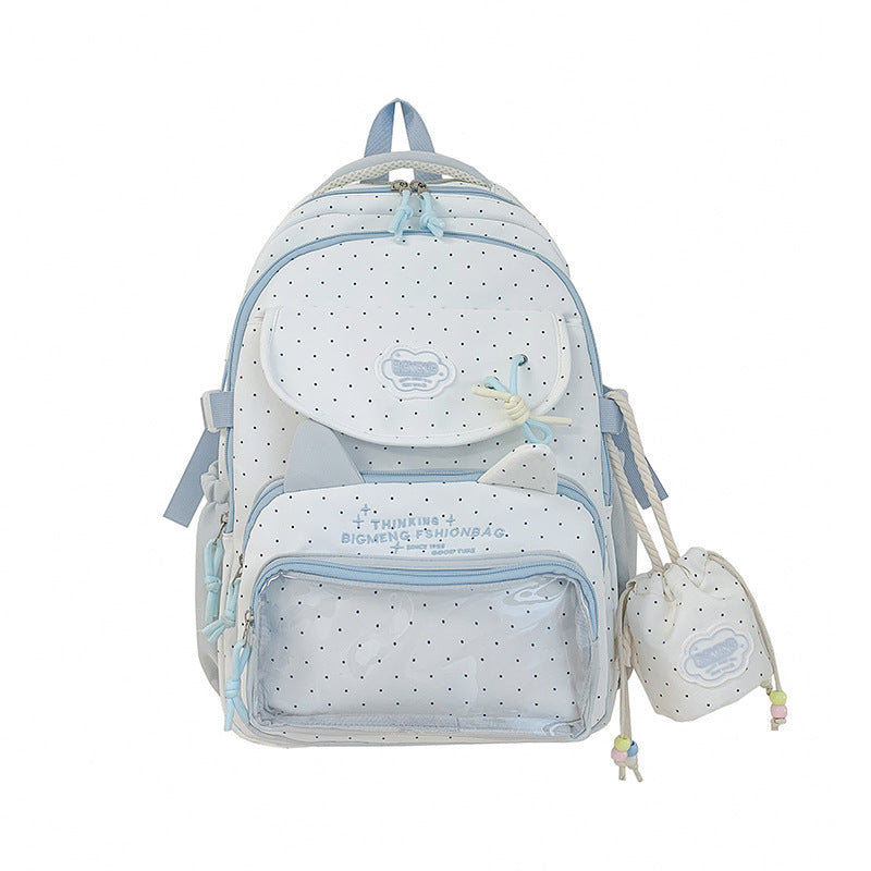 Polka Dot Design Backpack with Multiple Compartments LoungeYard — product view 5