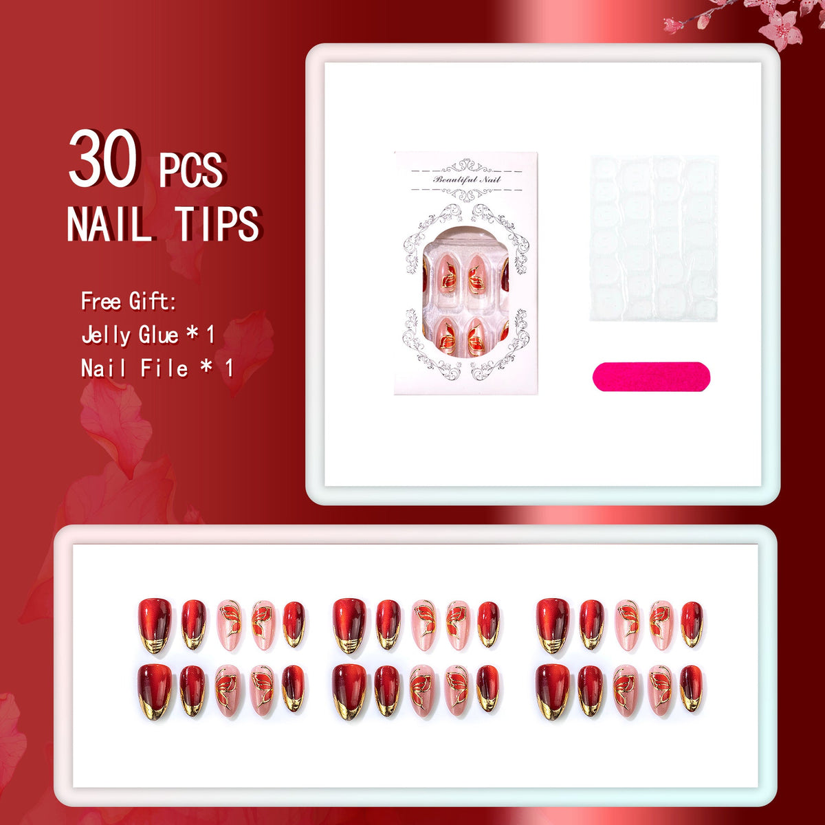 Premium Butterfly Design Press-On Nails — product view 3