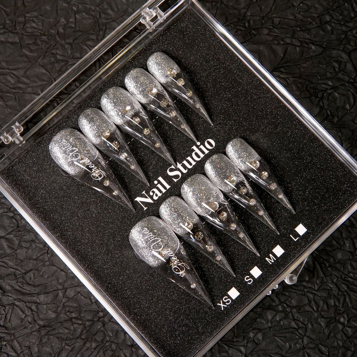 Glamorous Stiletto Press-On Nail Set with Gem Accents 1791254959 — product view 3