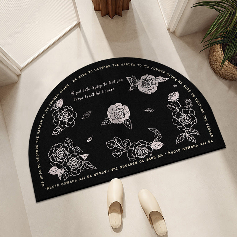 Vintage-Inspired Floral Half-Moon Bath Mat — product view 4
