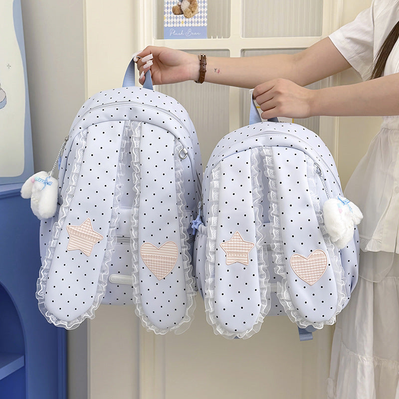 Cute Bunny-Ear Drawstring Backpack LoungeYard — product view 1