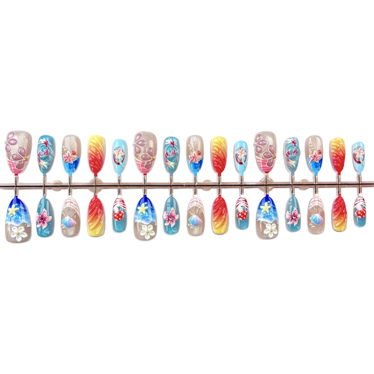 Creative Tropical-Themed Press-On Nail Art Set — product view 4