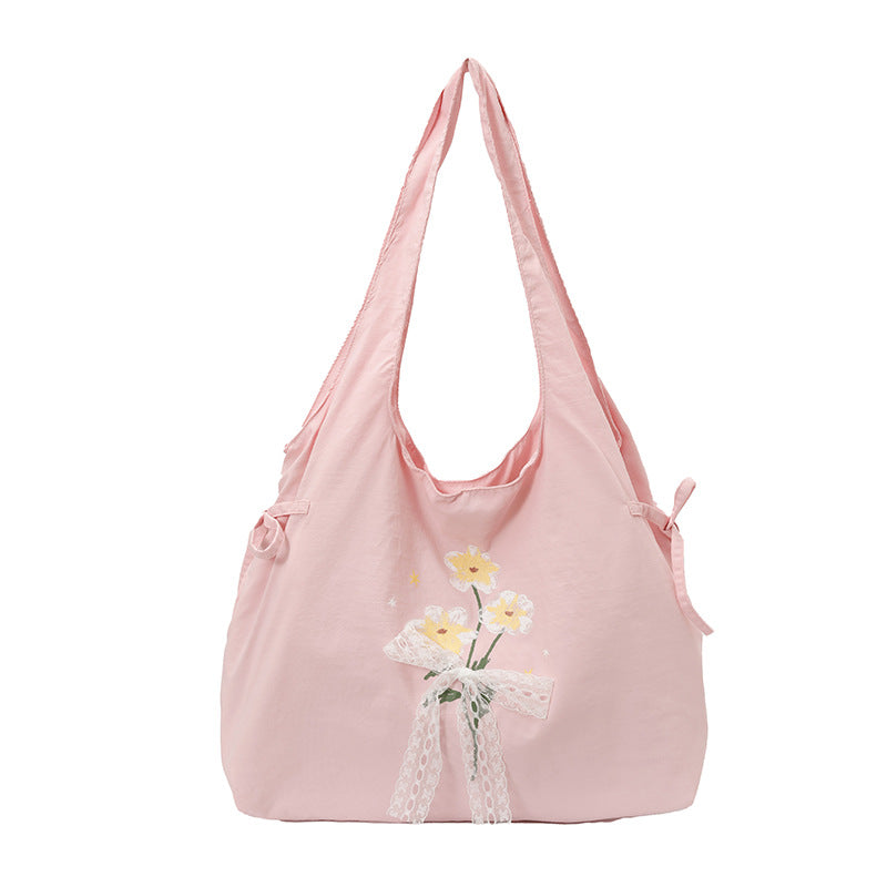Floral Embroidered Shoulder Tote Bag — product view 6