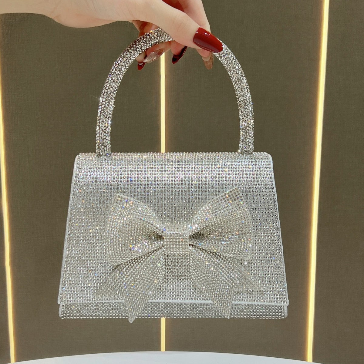 Crystal Bow-Accented Evening Handbag — product view 4
