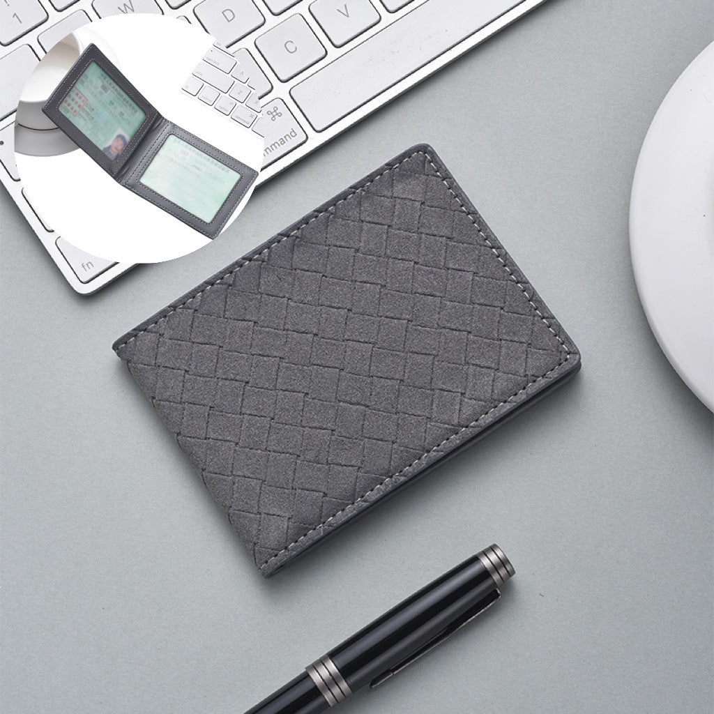 Stylish Woven Leather Cardholder LoungeYard — product view 4