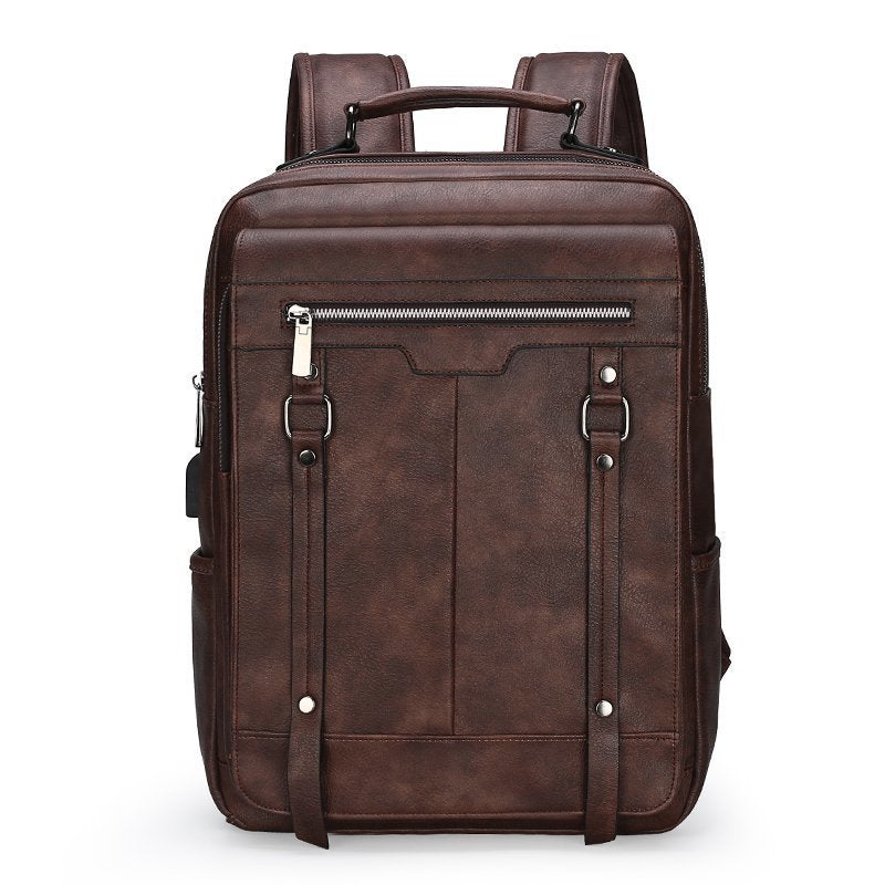 Premium Vintage Leather Backpack LoungeYard — product view 1
