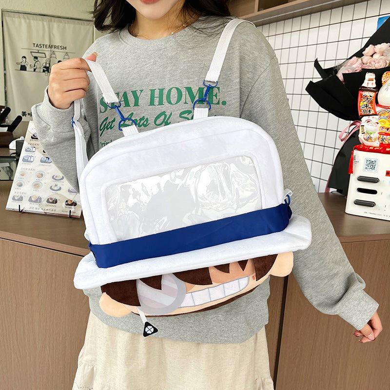 Plush backpack with clear window LoungeYard — product view 1