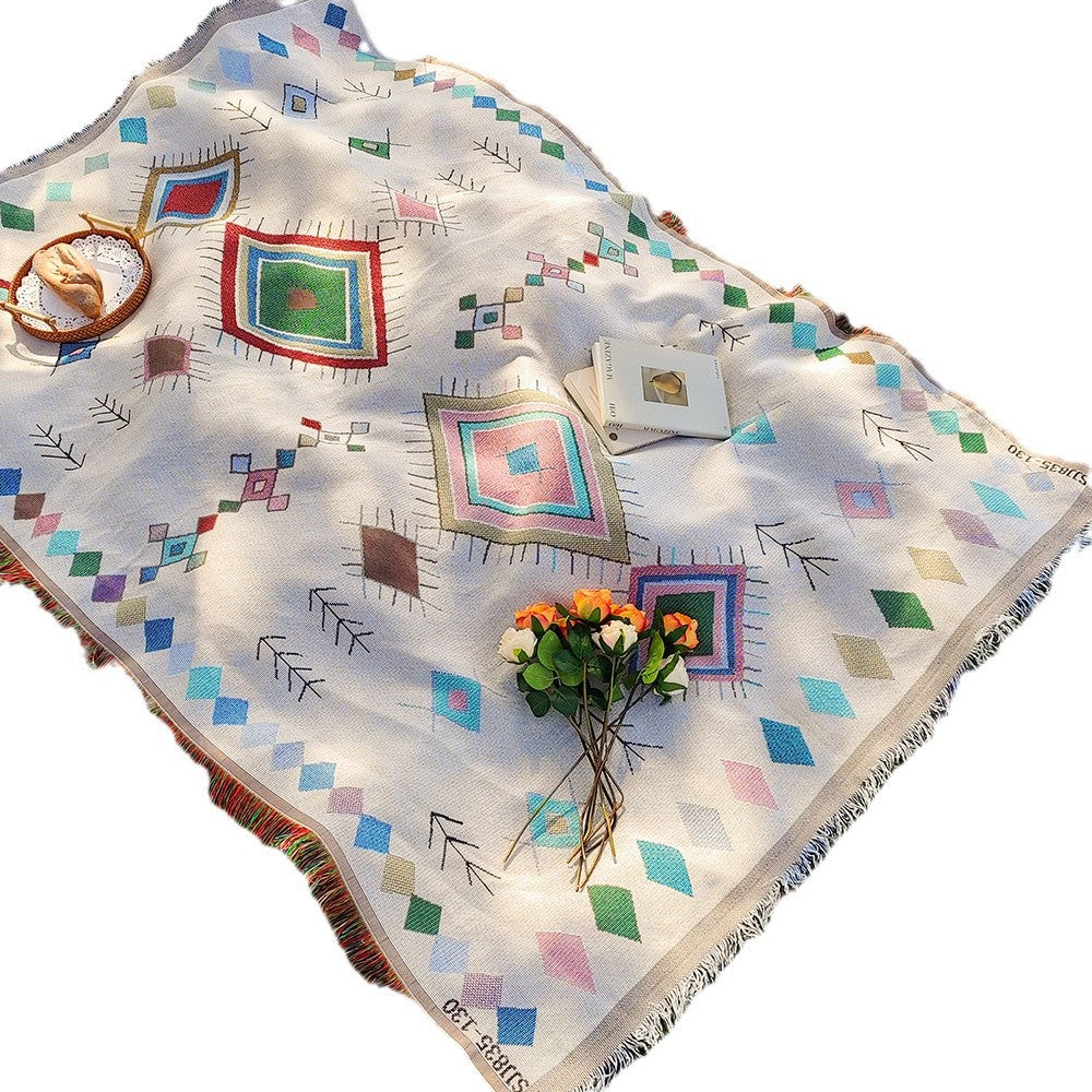 Artistic Geometric Throw Blanket — product view 4