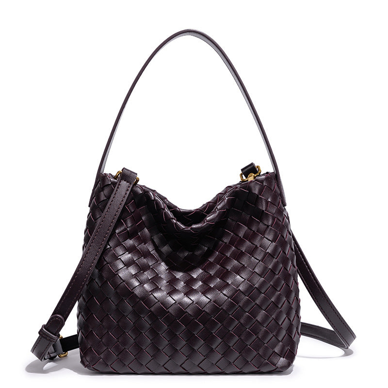 Elegant Woven Leather Shoulder Bag LoungeYard — product view 3