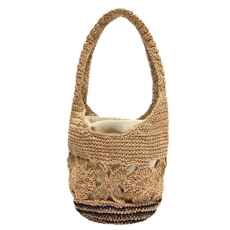 Crocheted Shoulder Bag with Floral Design LoungeYard — product view 5