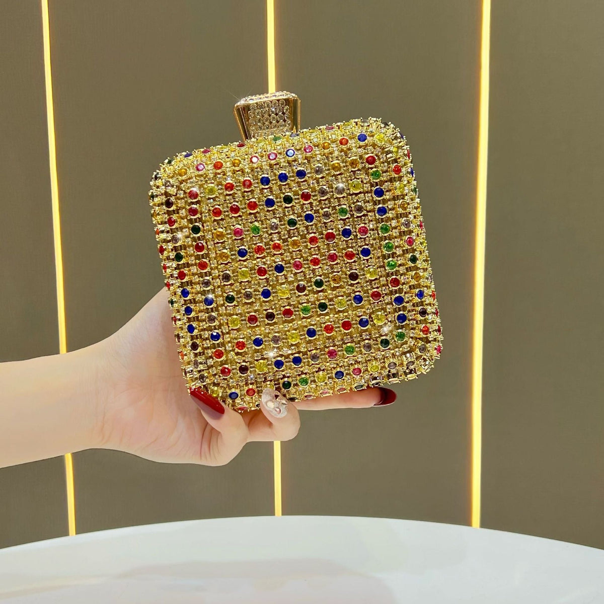 Glamorous Rhinestone-Embellished Clutch — product view 1
