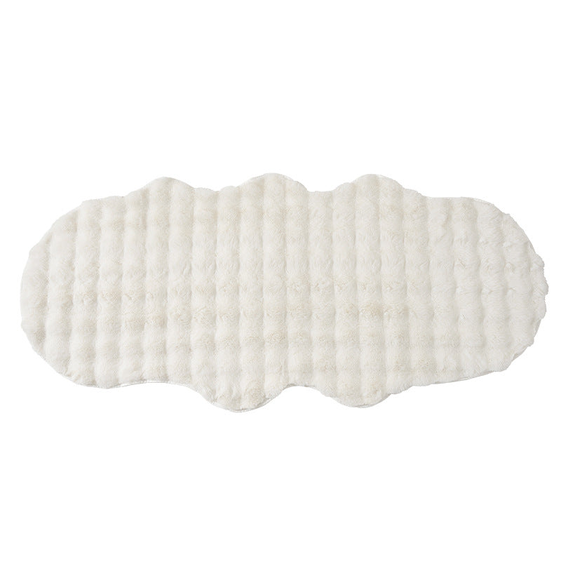 Soft microfiber bathroom runner with wavy edge and non-slip underside LoungeYard — product view 6