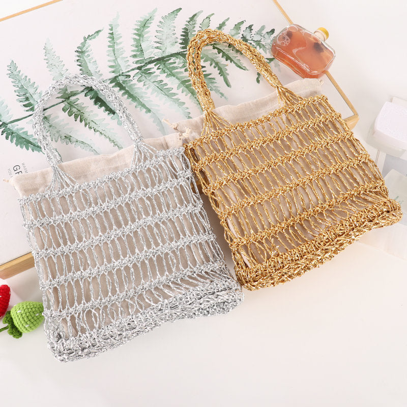 Handwoven net shopper bag LoungeYard — product view 1