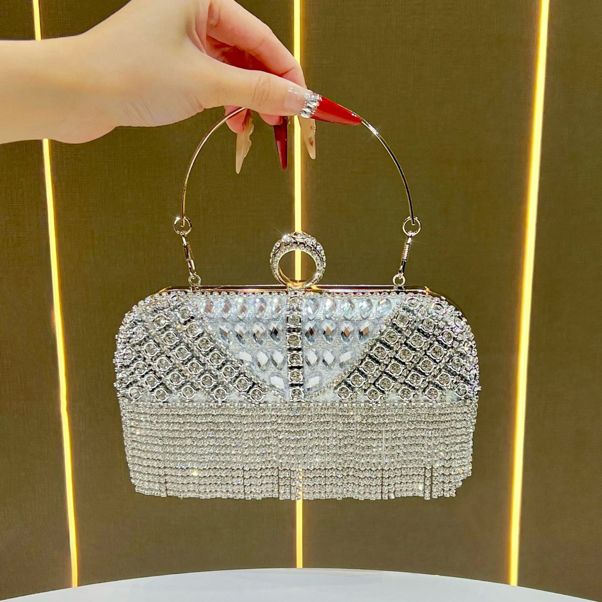 Crystal Fringe Evening Handbag — product view 7