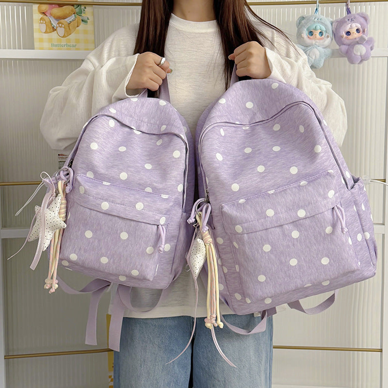 Polka Dot Patterned Backpack LoungeYard 1791205640 — product view 3