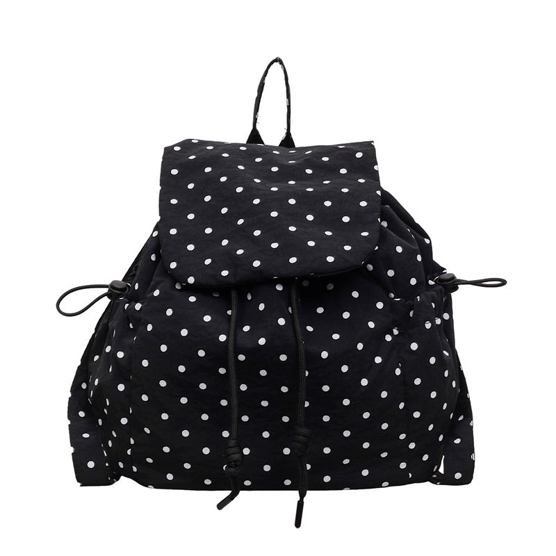 Casual Drawstring Polka Dot Backpack LoungeYard — product view 5
