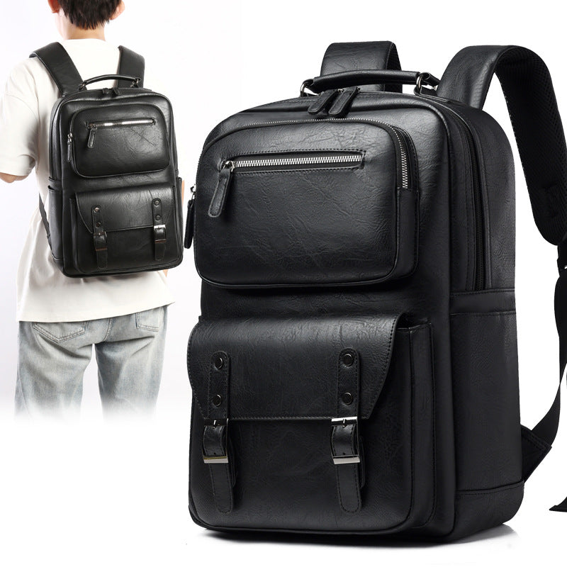 Stylish Multi-Purpose Leather Backpack LoungeYard — product view 1