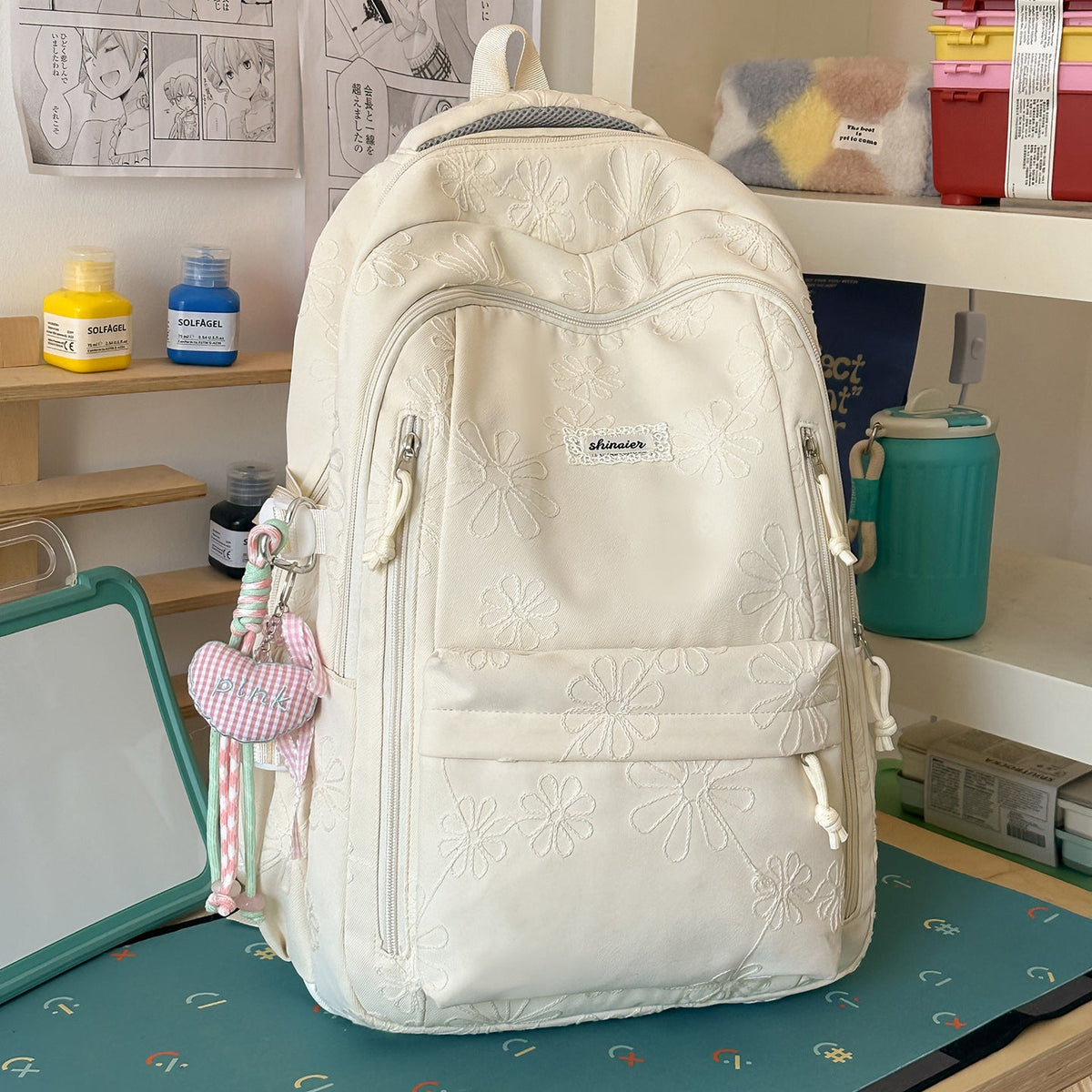 Embroidered Floral Patterned Backpack LoungeYard — product view 7