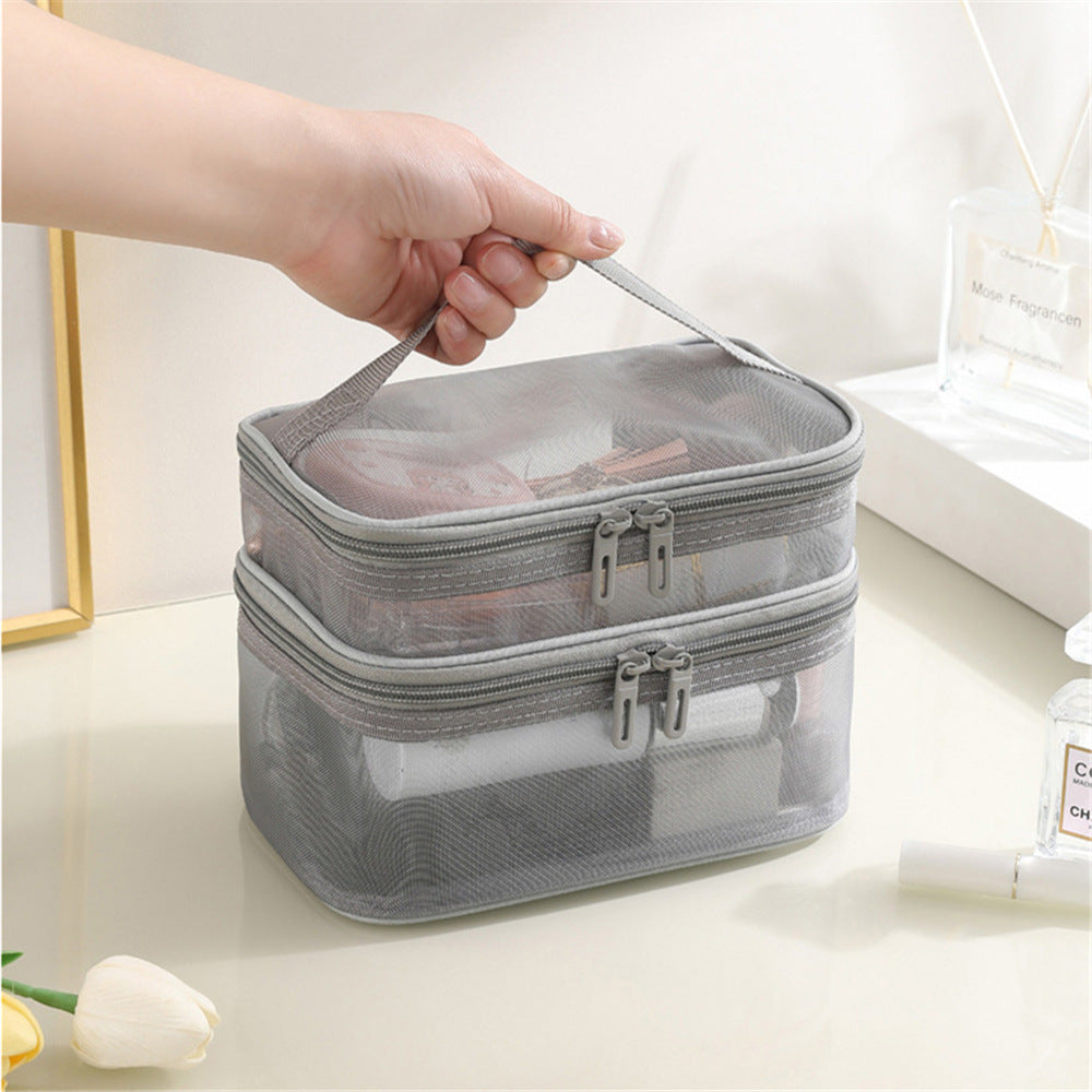 Stylish Double-Layer Cosmetic Organizer LoungeYard — product view 2