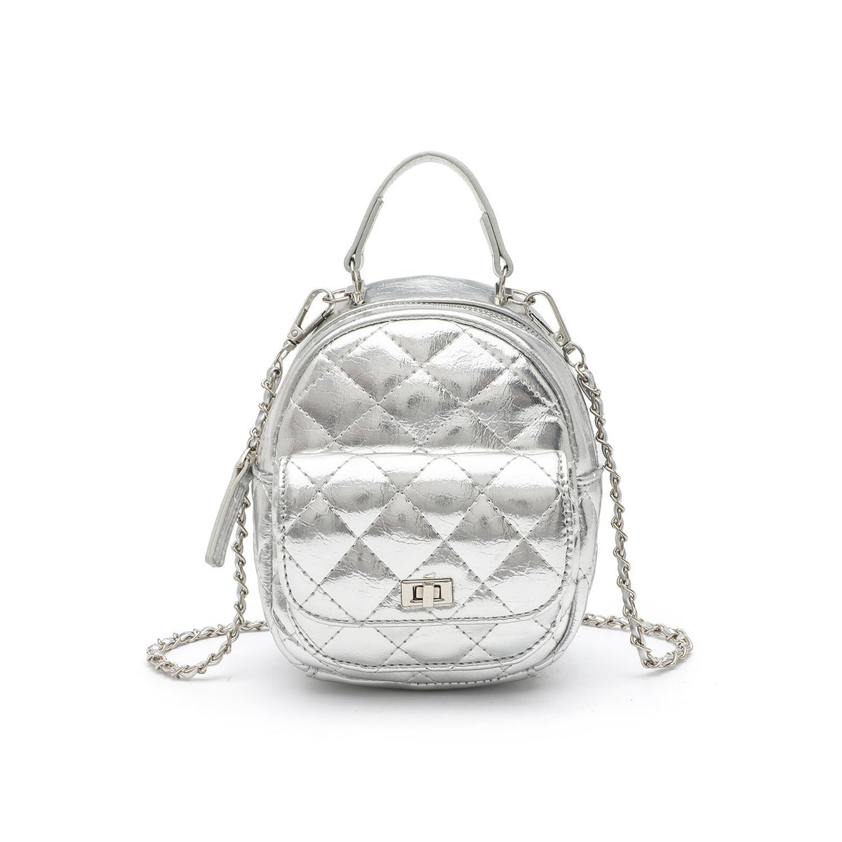 Quilted Metallic Mini Backpack LoungeYard — product view 4