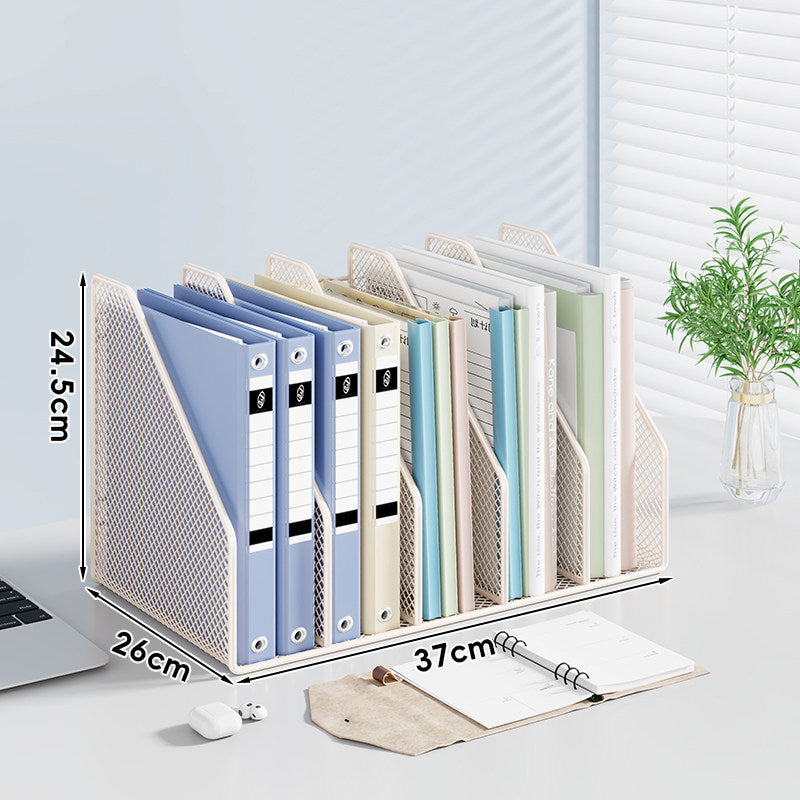 Mesh Desktop Vertical File and Folder Organizer Rack with Wide Slots and Non-Slip Base — product view 3