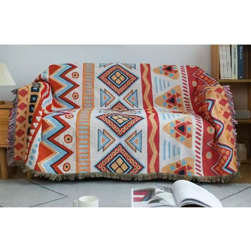 Artistic Geometric Patterned Throw Blanket — product view 6