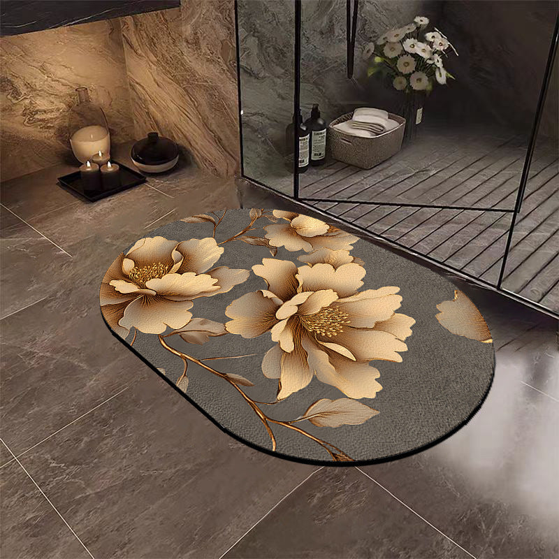 Luxury Floral Bathroom Mat LoungeYard — product view 2