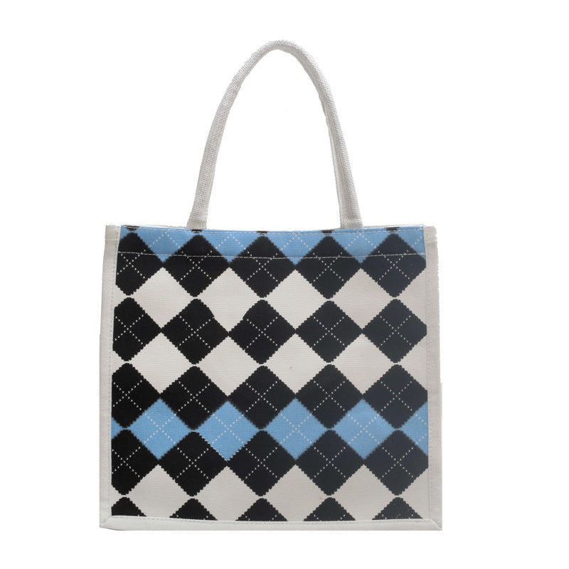 Elegant Checkered Pattern Tote Bag — product view 5