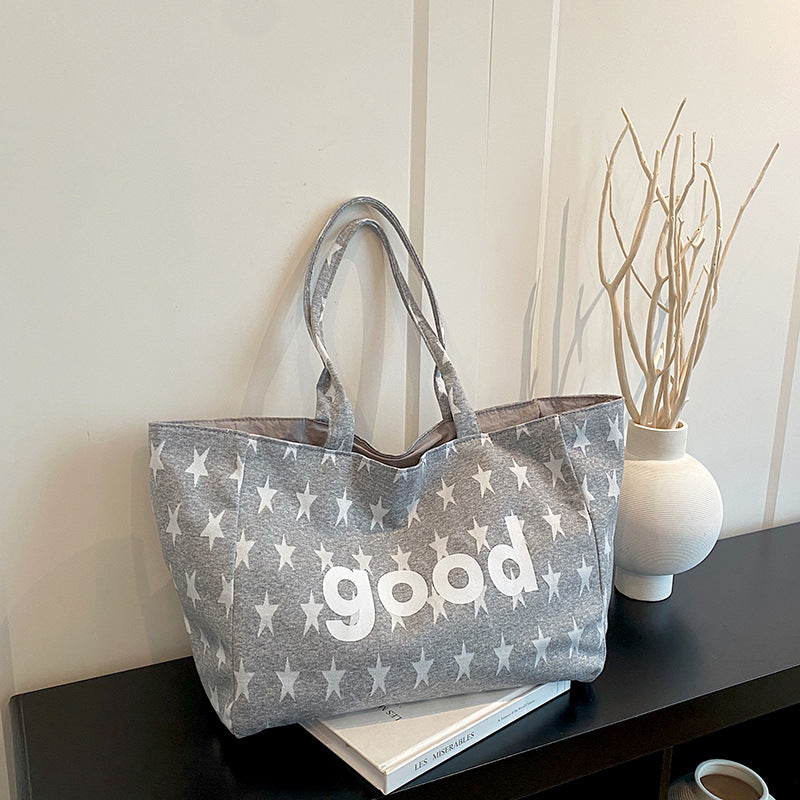 WoCasual Graphic Print Tote Bag LoungeYard — product view 2