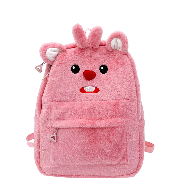 Cute Plush Animal-Themed Backpack — product view 1