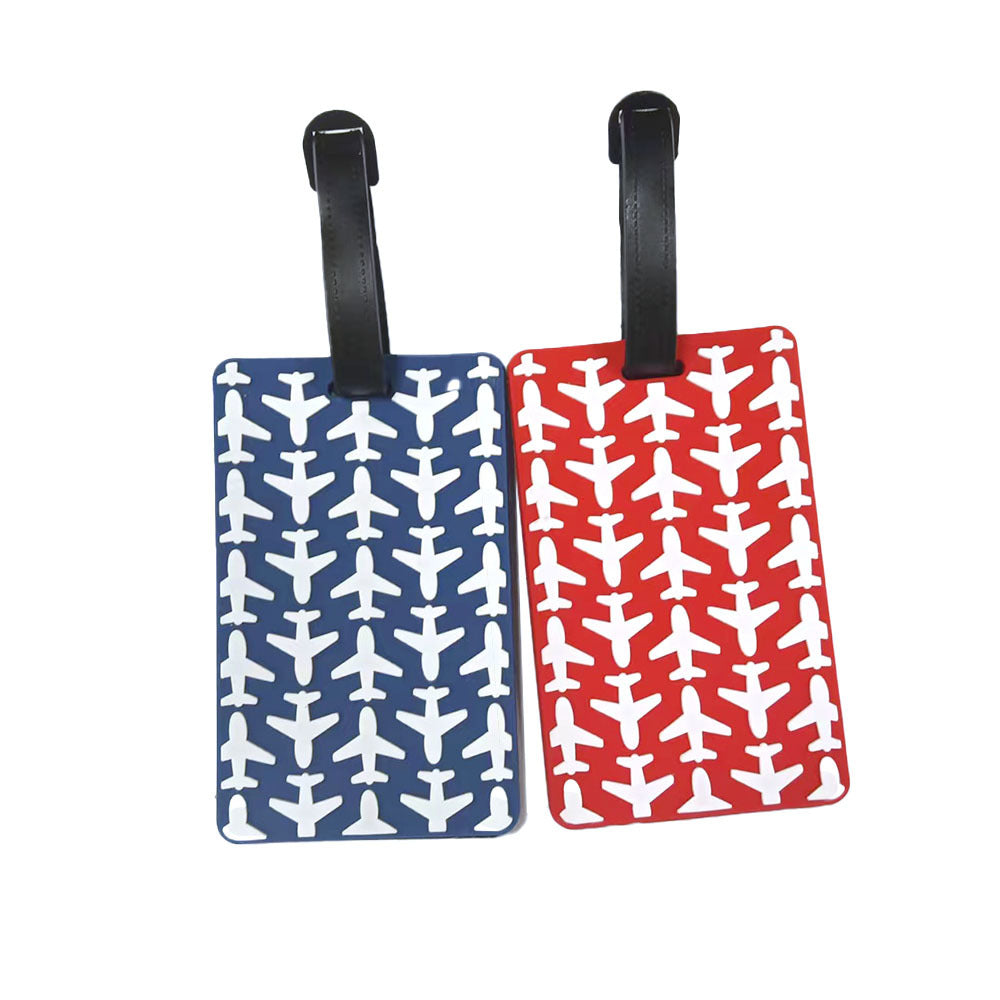 Unisex luggage tag in modern airplane design LoungeYard — product view 2