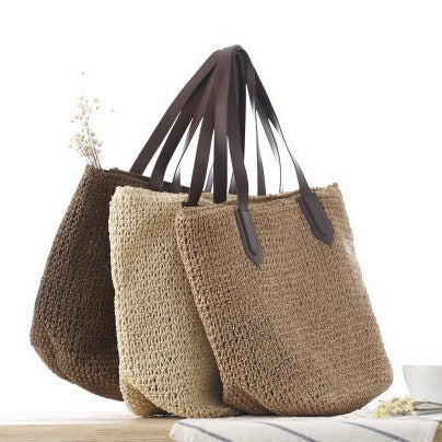 Beach bag with modern macrame design LoungeYard — product view 4
