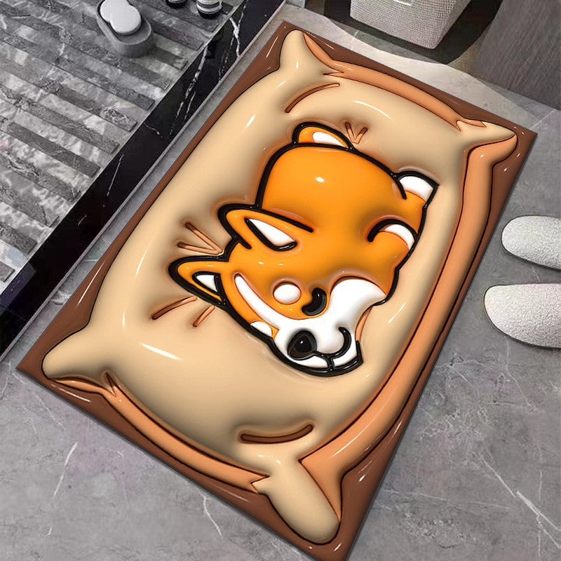 Cute Cartoon Cat Shape Bath Mat LoungeYard — product view 4